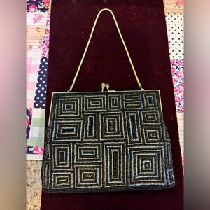 Vintage Walborg BeadedEvening Black Purse
